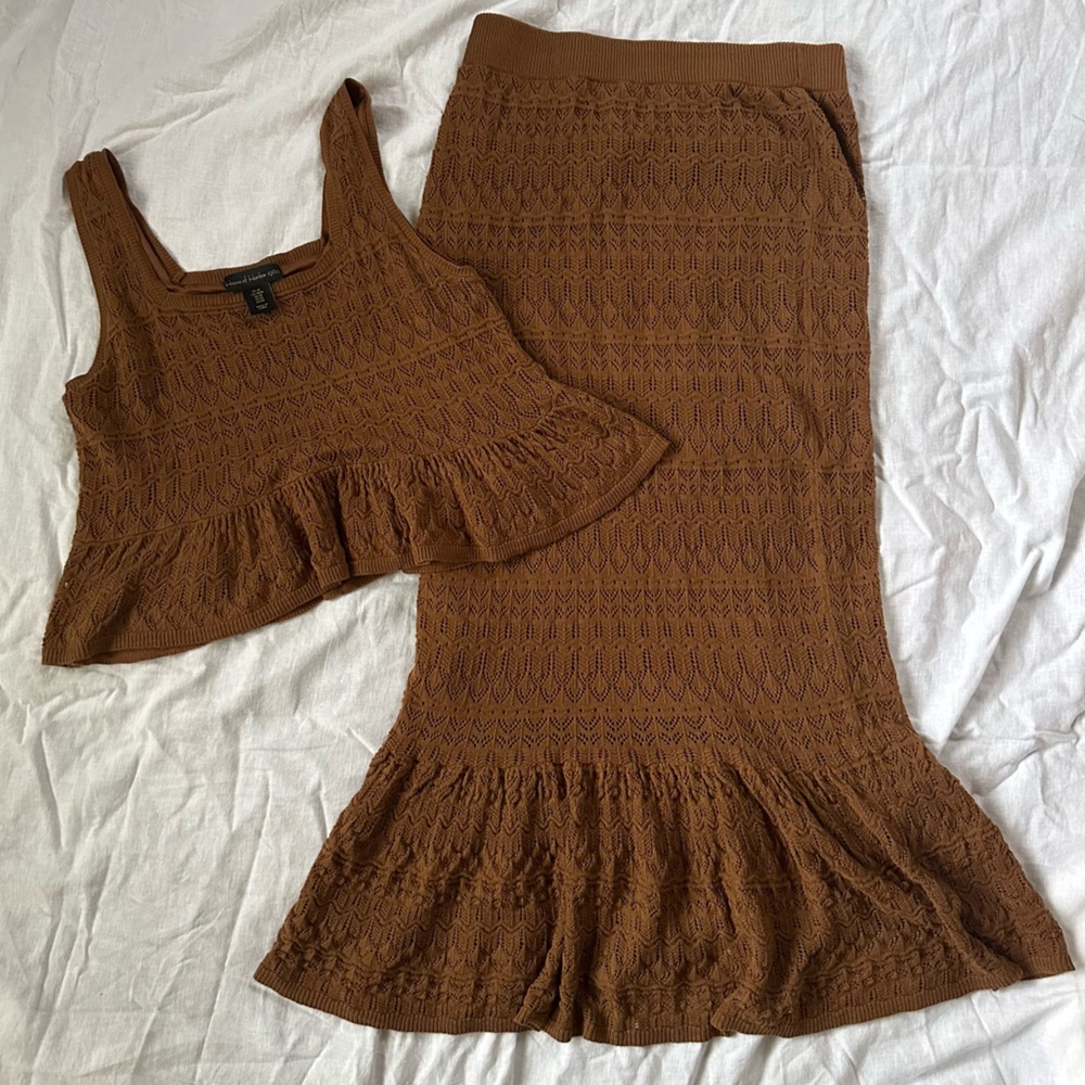 House of Harlow 1960 Brown Midi Skirt